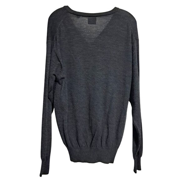 Nordstrom Merino Wool Sweater Mens Size XL Gray V Neck Long Sleeved Pullover Vin - Picture 4 of 9